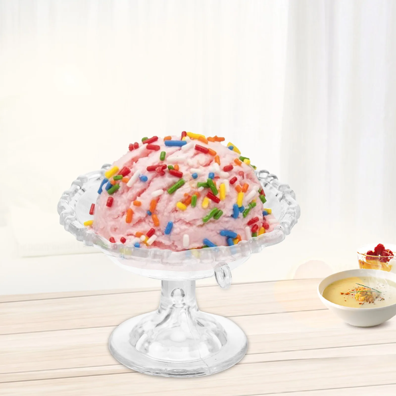 

12Pcs DIY Ice Cream Cups Plastic Dessert Bowls Educational Pretend Play Clear Dessert Holders for Children Ice Cream Making