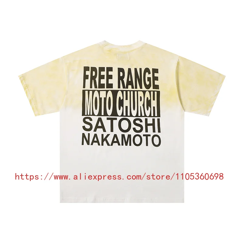 Summer New Satoshi Nakamoto Men's T-Shirt Distressed Dark Wrench Cross Everyday Loose Casual Short Sleeve Top