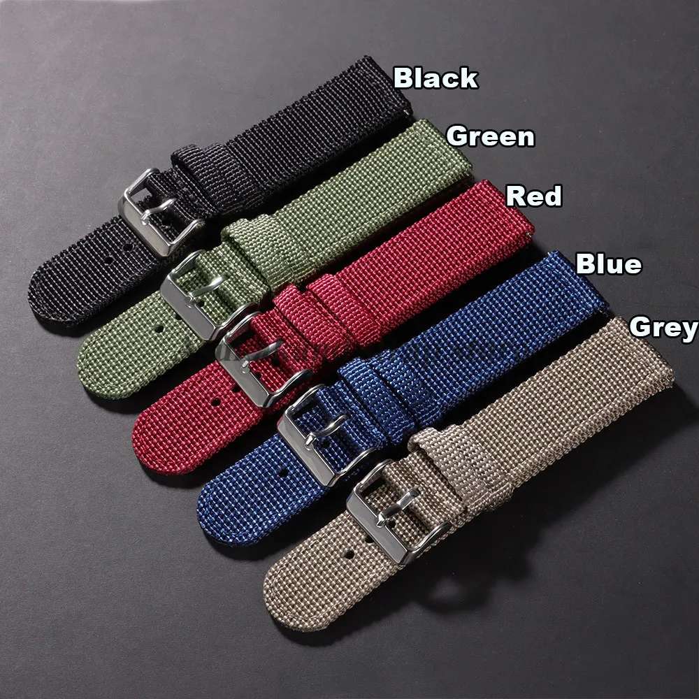 18 مللي متر 20 مللي متر 22 مللي متر 24 مللي متر الإفراج السريع حزام العالمي النايلون قماش حزام الساعات ل Seiko لينة حزام سوار الرجال النساء الرياضة المعصم الفرقة