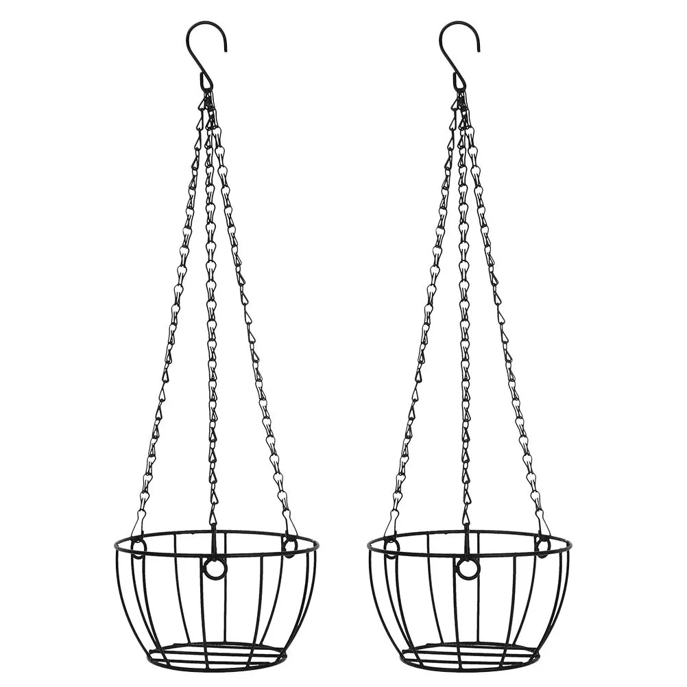 

2 шт., прочные металлические подвесные горшки, классический дизайн, держатель-цепочка для дома, сада, балкона, крыльца, декор, цветочные горшки