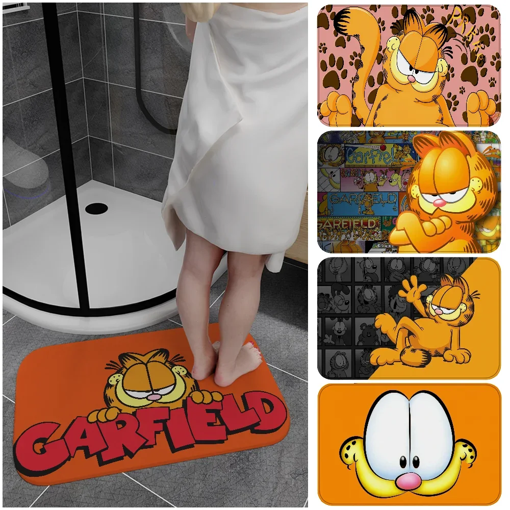

1PC Cute Cat-G-Garfields Floor Mat Entrance Door Mat Anti-slip Home Soft Badmat Front Door Indoor Outdoor Mat Household Carpets