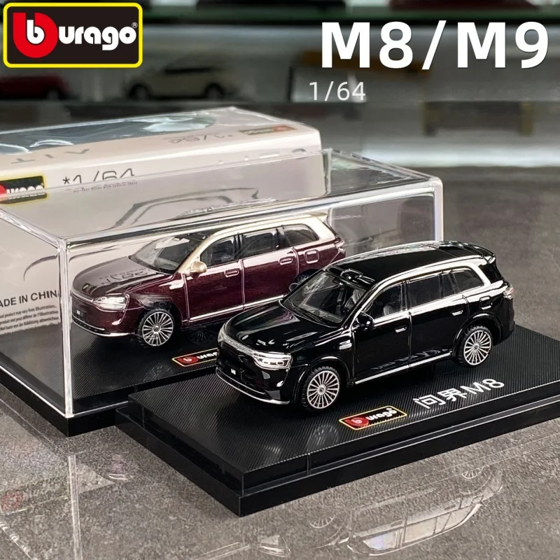 Bburago 1:64 Aito M9 M 9 Model Aito M8 M 8 Seres New Energy Suv Simulation Alloy Car Model Collectible Ornament Gift Toys