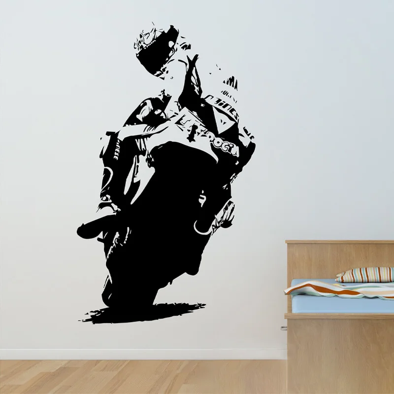 Moto Vinyl Wall Art Sticker, Motocross Motocicleta Decalques, Home Decor, Adolescentes, Boys Room, Garagem Decoração, Murais, S613