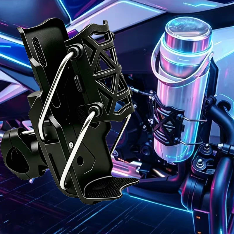 Soporte para botella de agua para motocicleta Moto Guzzi V85TT V9 Roamer / Bobber / V85 TT / V7 Stone, 360 °   Soporte Giratorio Antivibraciones para Vasos