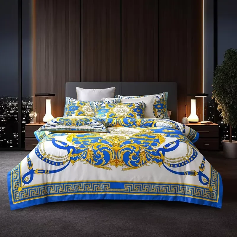 New Style 700TC High Precisions Jacquard Egyptian Cotton With Four Pillowcase Bedding Set