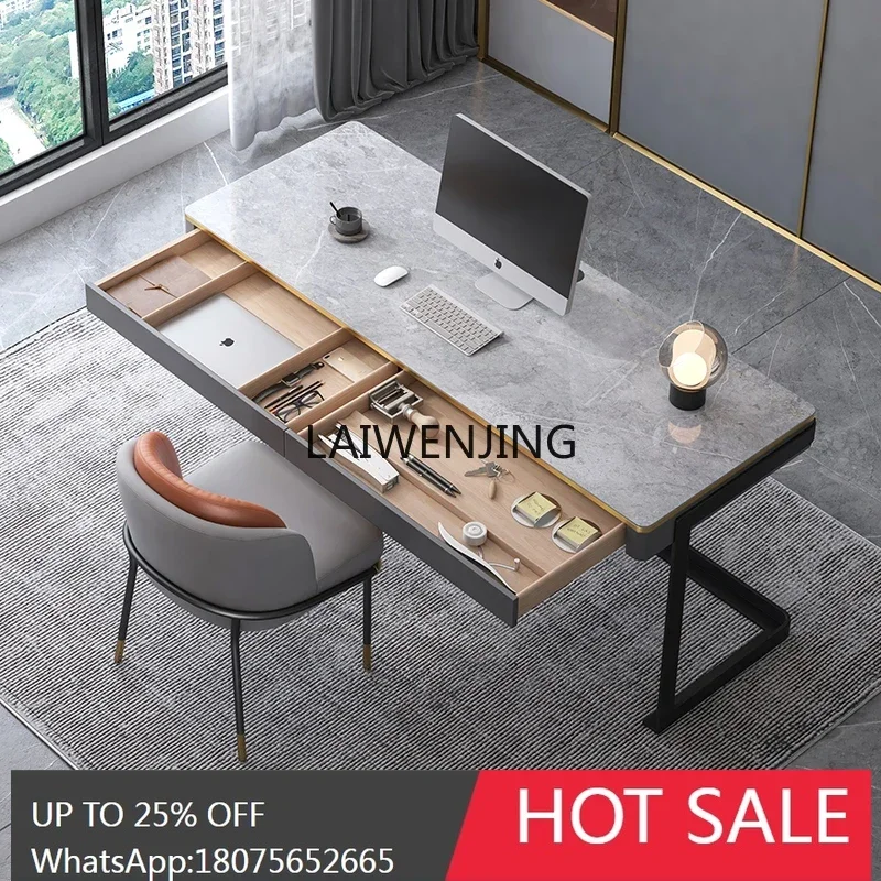 

LYN Solid Wood Slate Desk Home Computer Office Minimalist Desk