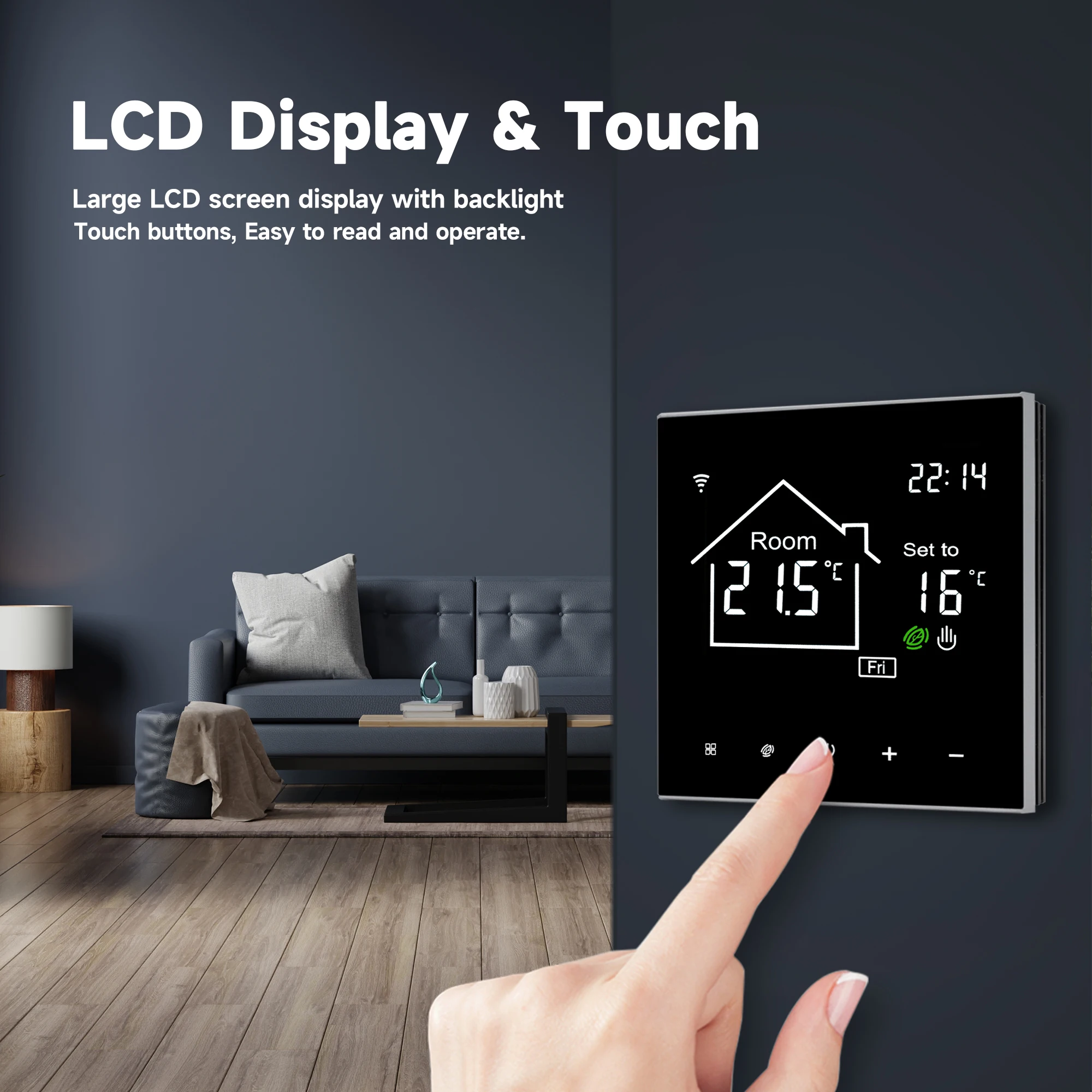 Tuya WiFi Smart Thermostat LCD Display Touch Screen for Electric Floor Heating Water/Gas Boiler Temperature Remote Controller