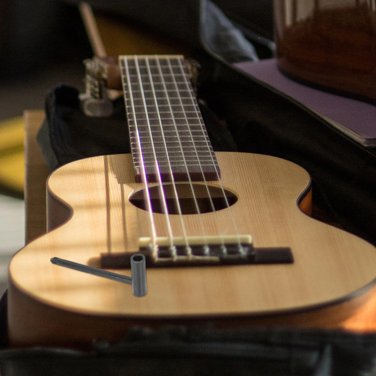 

3 Pcs Guitar Wrench Screw Adjustment Truss Rod Tool Iron for Repair Black Quick Easy Tuning Better Sound Quality Guitar