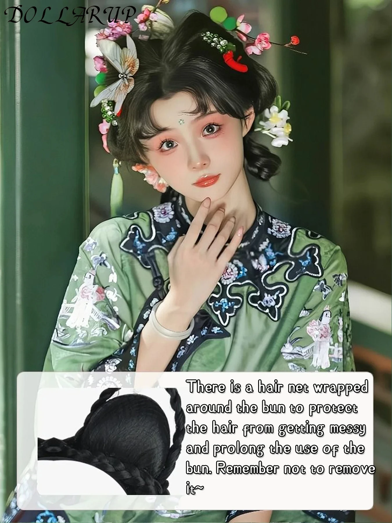 JKL Synthetic Antique Hanfu Wig Women's One Piece Lazy Wig Bag Antique Twisted Hair Knot Daily Versatile Styling Pad
