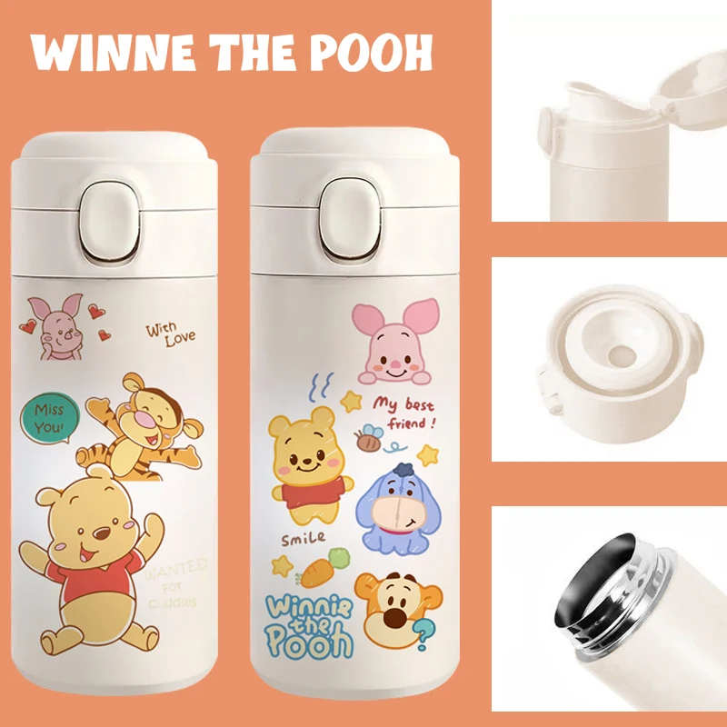 Disney WINNE THE POOH Pooh Bear Thermos Cup Large Capacity Small and Lightweight Carrying Ins High-value Water Cup for Men Women