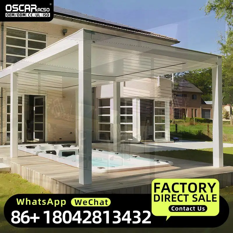 3*4 4*3 3x4 4x3m New Style Patio Outdoor Louvered Roof System Aluminium  for Garden Backyard Poolside Sale Pergola view 3