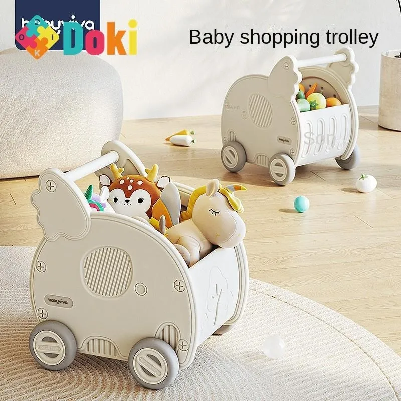 

DokiToy Children's Shopping Cart Snack Toy Storage Rack Storage Box Storage Cabinet Baby Sorting Cabinet Family Stroller New Hot