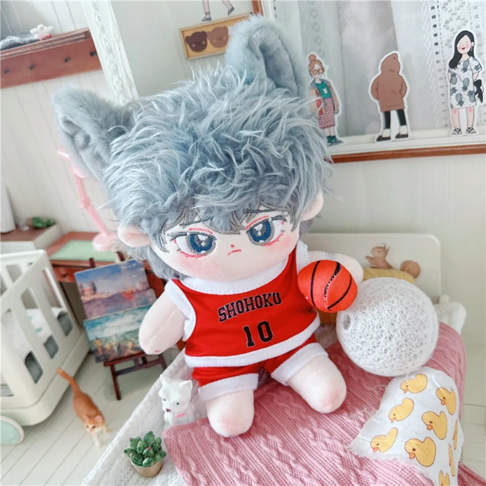 Three-piece Set Doll Basketball Uniform Outfit T-Shirt 20cm Cotton Doll Clothes Red Pant Plush Doll Sports Clothes Stuffed Dolls