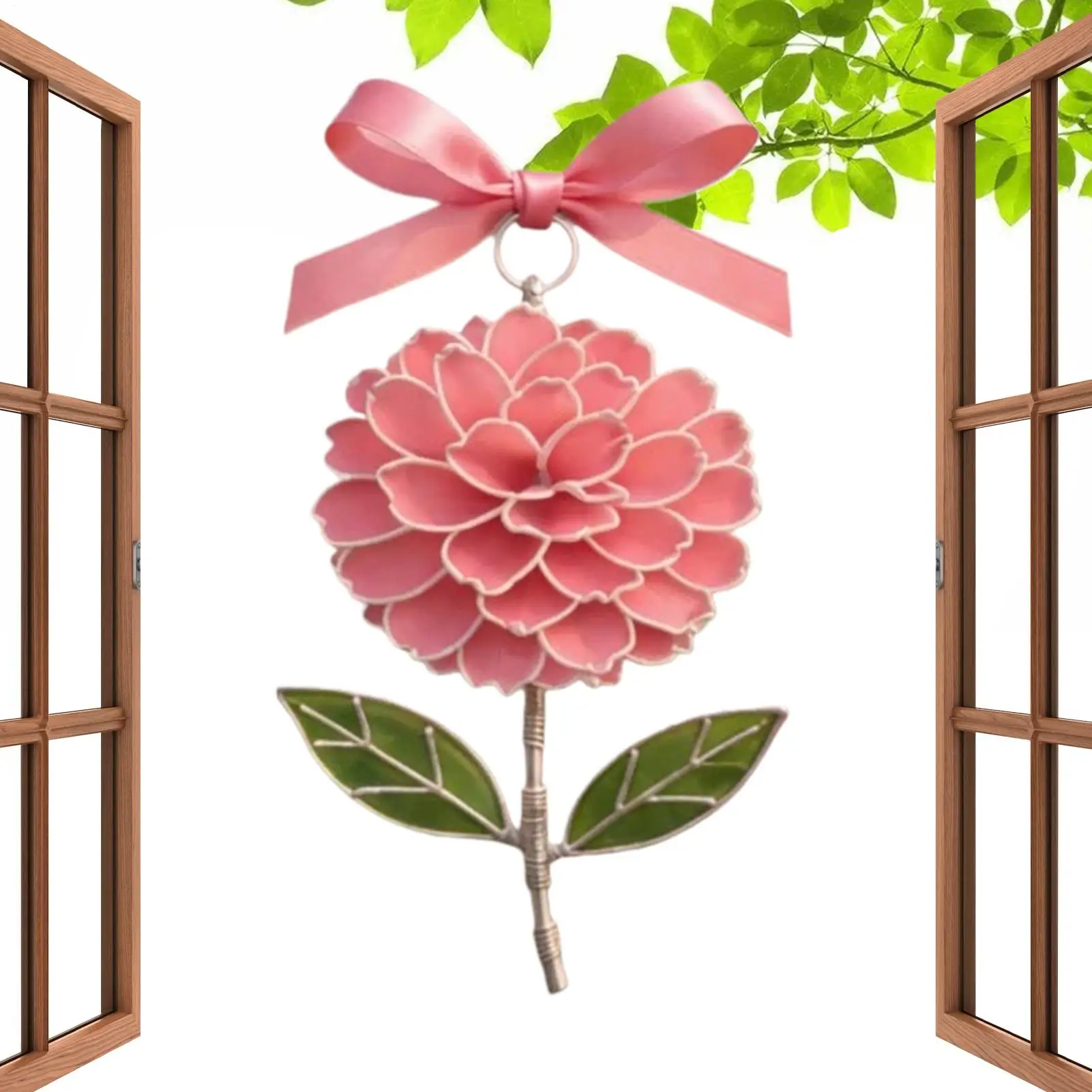 

Flower Suncatcher Acrylic Metal Flower Pendant Stained Suncatcher Hanging Ornaments For Wall Balcony Garden Porch Living Room