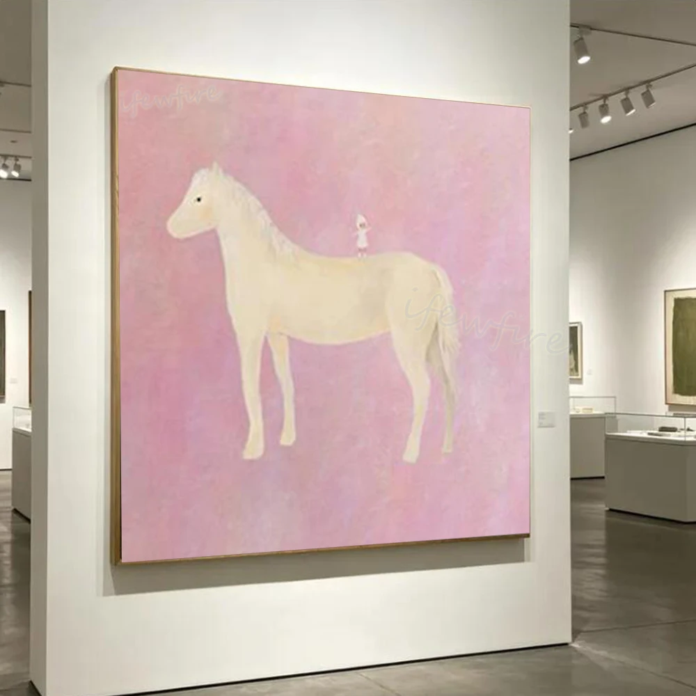 Modern French Style Mural 100% Handmade Animal Oil Painting on Canvas European Horse Wall Art Picture - Living Room Home Decor