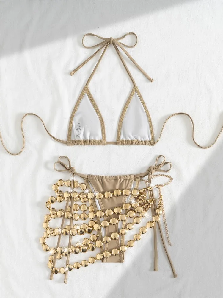 3 pièces ensembles maillot de bain Bikini femmes avec jupe maillot de bain été nouvelle épissure imprimé maillots de bain vacances Bikini couverture Ups tenues