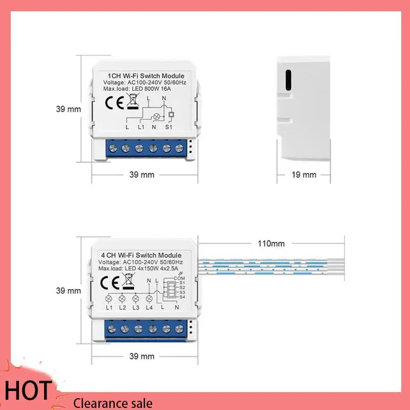 A88Z Tuya Smart Wifi Light Switch Control 4 Way Mini Breaker Controlled By Yandex Alexa Google Home Easy Install