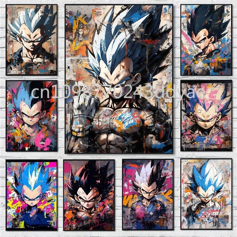 

Printed Canvas Painting Cartoon Dragon Ball Poster Character Wukong Vegeta Picture Living Room Artwork Wall Decoration Painting