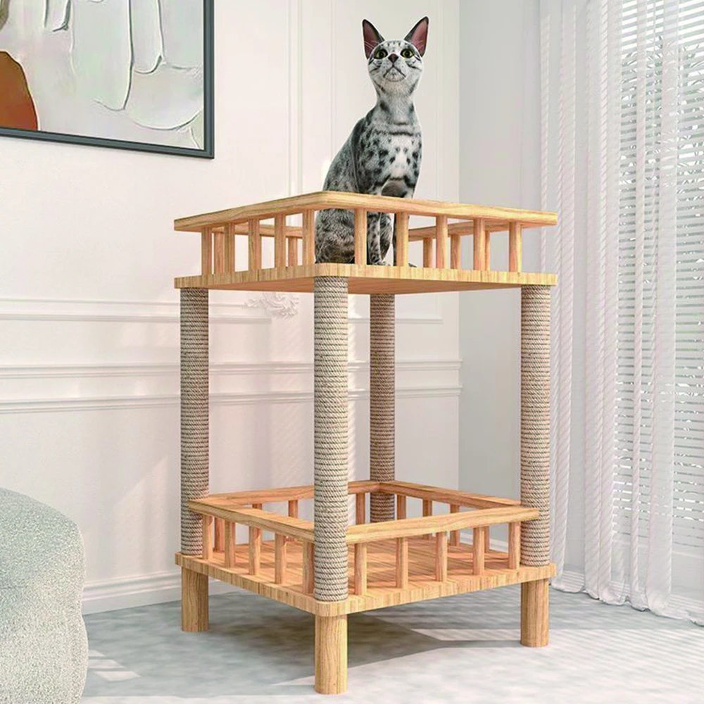 Suitable for small-space multi-level climbers with scratching columns and lounging perches | Space-saving cat furniture