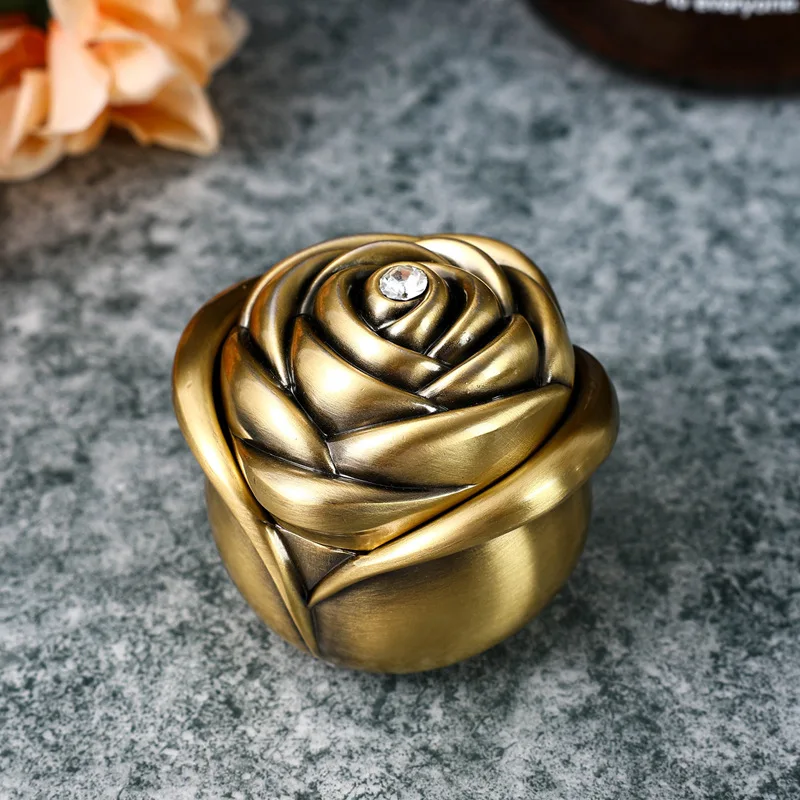 Metal Rose Urn for Pet Memorial, Zinc Alloy Cremation Penable Ashes Holder, Small Animals, Mouse, Rabbits, Fish, Funeral Casket