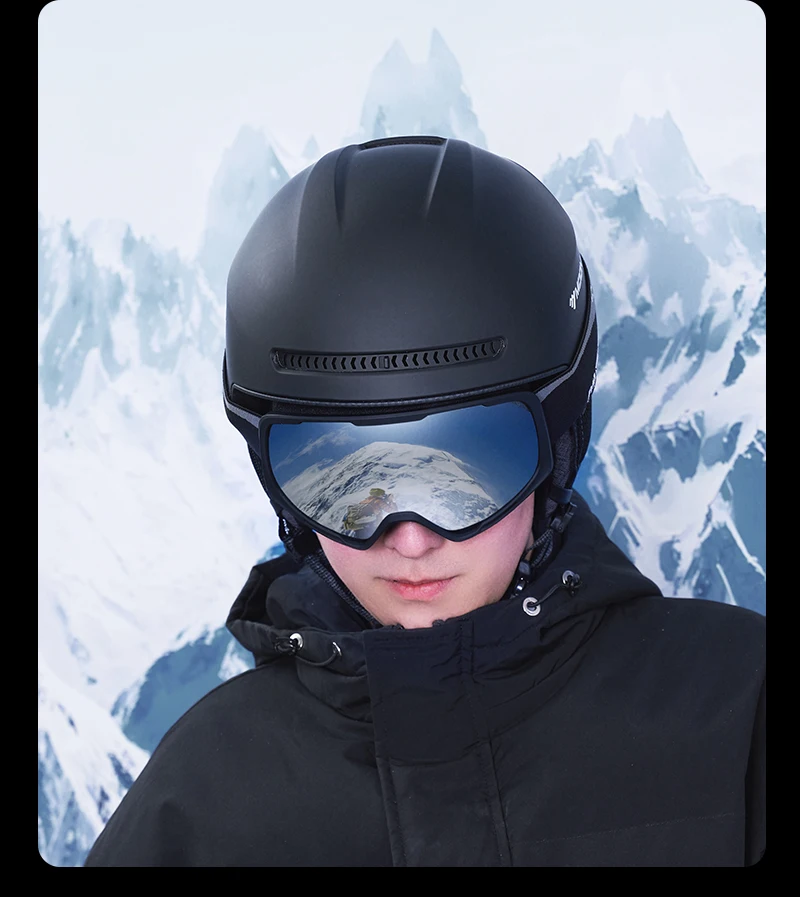 MOON Winter Ski Helmet Snowboard Helmet with Goggles Snow Helmet PC Shell Protective EPS Foam Safety Helmet for Men Women Youth