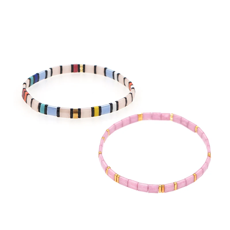 Go2Boho Miyuki Bracelet For Women Tila Beads Bracelets Boho Jewelry Gift for Her Handmade Beaded Pulseras Summer Beach Jewellery