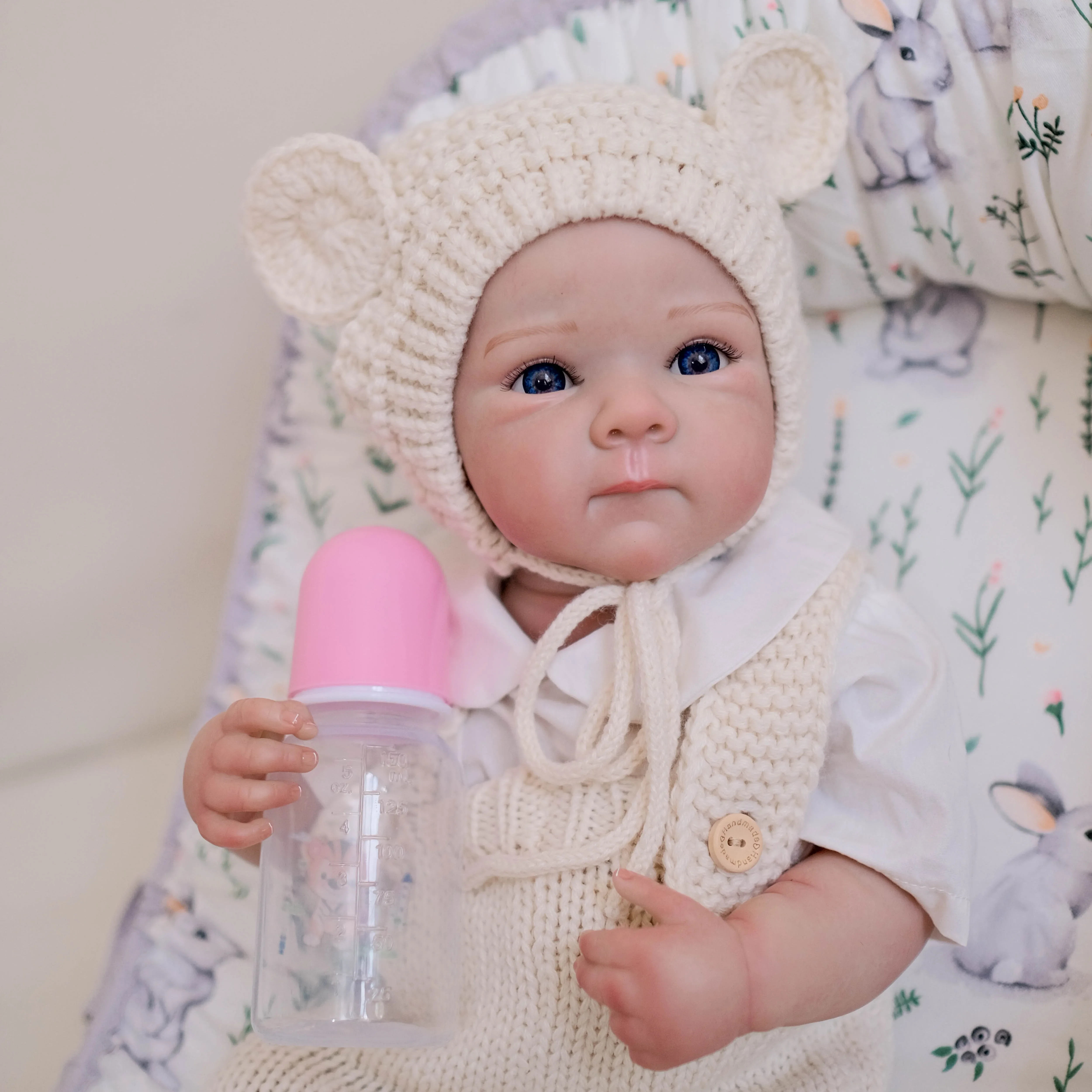 19 inch herboren volledig vinyllichaam Bettie Girl levensechte echte pasgeboren babypop met de hand gedetailleerd verfhaar