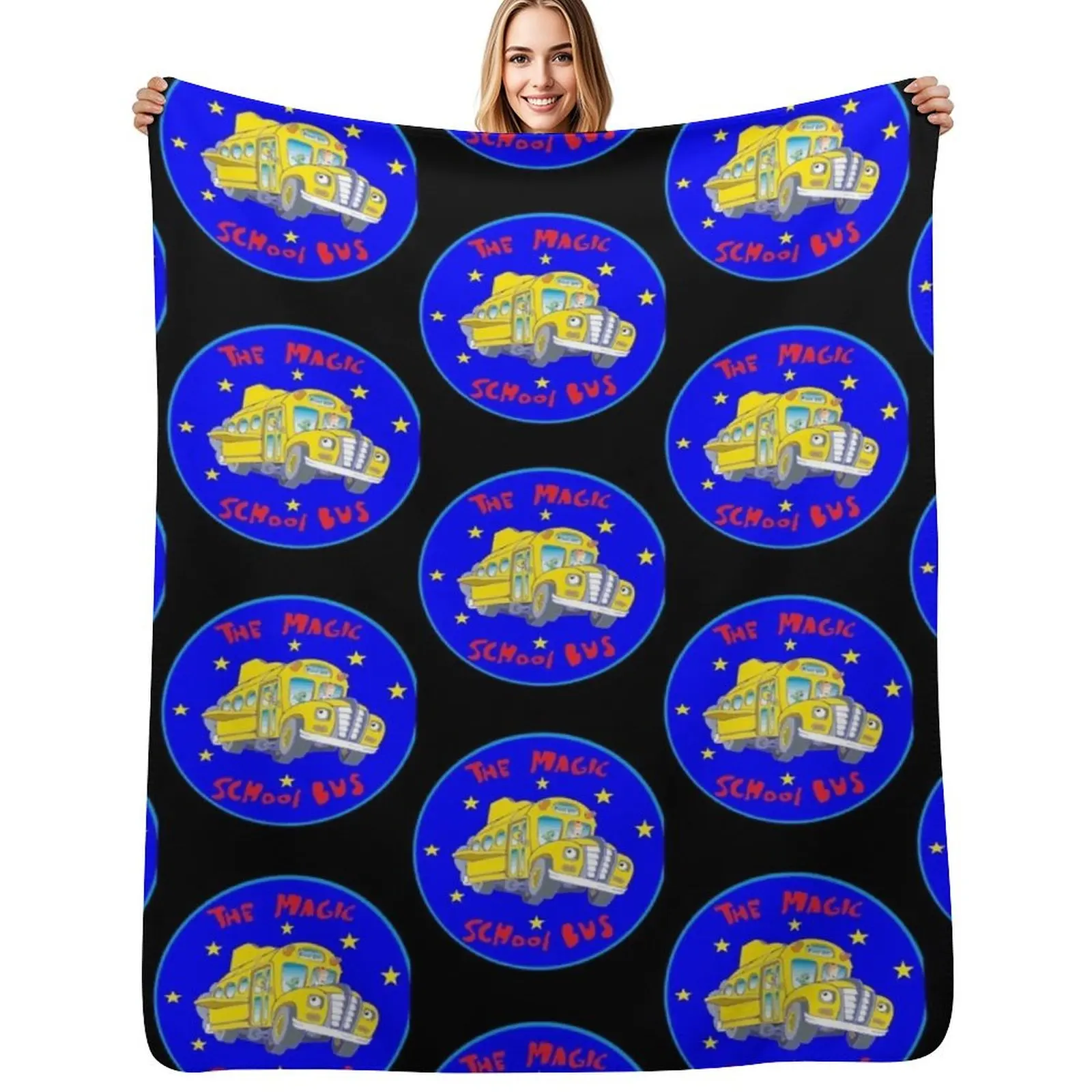 

Magic Skewl Bus Throw Blanket Bed linens Heavy Plaid Summer Beddings Blankets