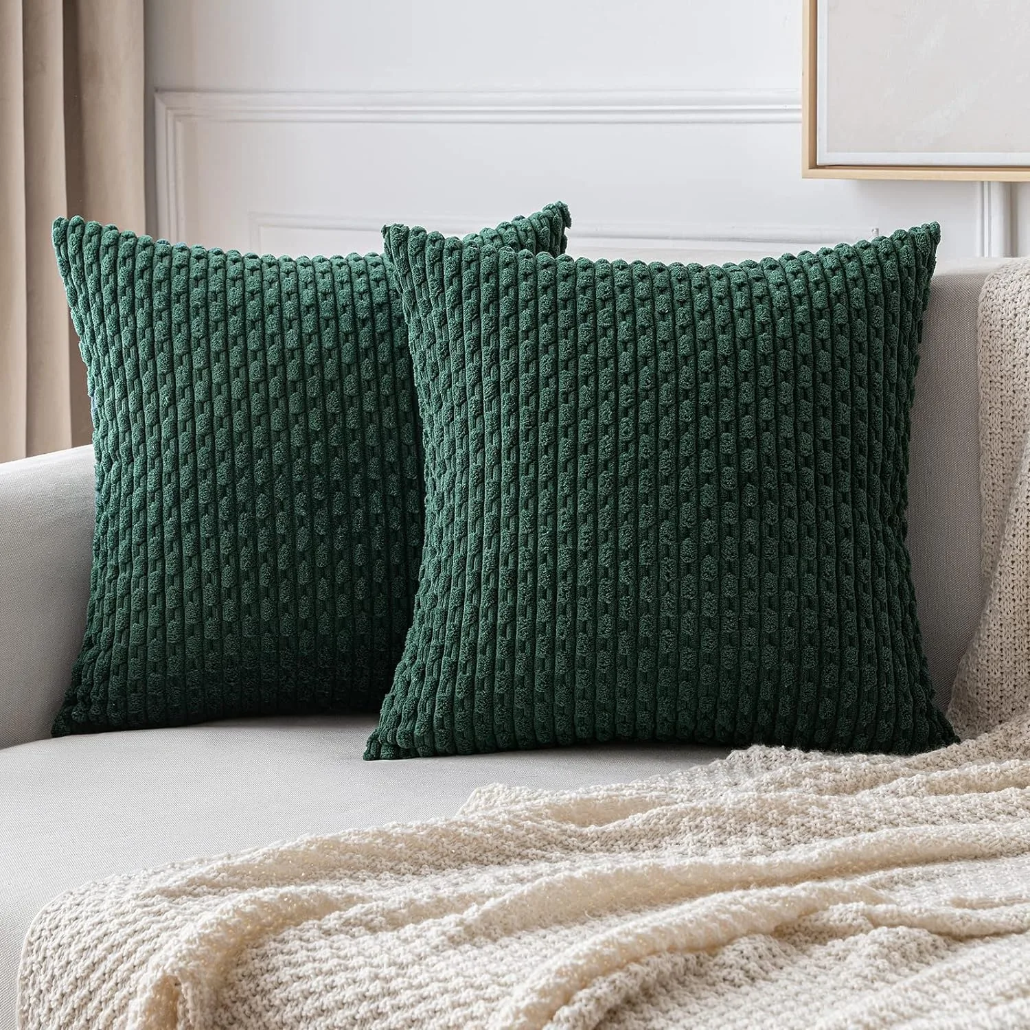 Striped Throw Pillow Cover Boho Corduroy Cushion Cover From Sofa Living Room Christmas White Beige Cushion cover Home Decro