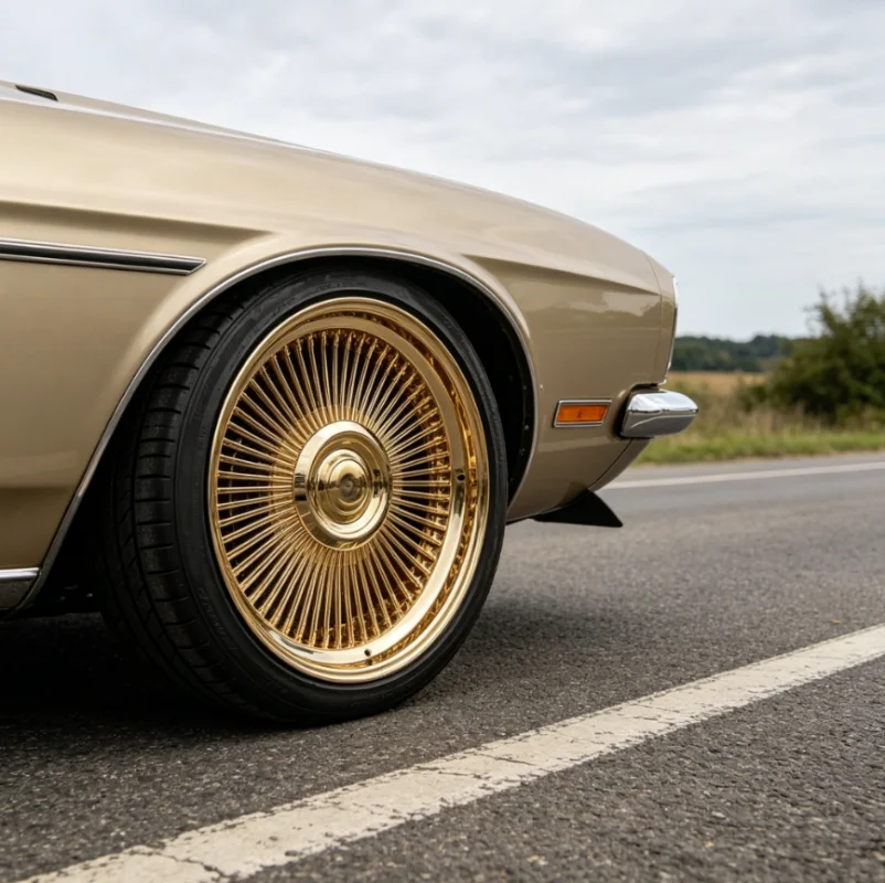 For Golden Steel Wire Wheel 15 16 18 20 22 Inches 5x114.3 5x120 5x127 6x135 Forged Wheel Multi Spoke Wheel Design