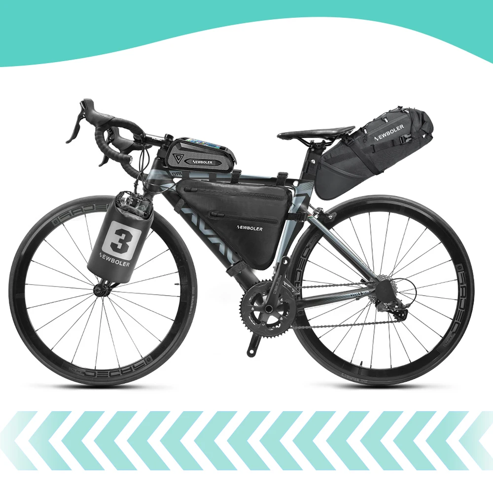 NEWBOLER Fahrradsatteltasche, wasserdicht, für MTB, Rennrad, 15 l, große Kapazität, Fahrradtasche, faltbar, Hecktasche, Zubehör für den Kofferraum – Detail 14
