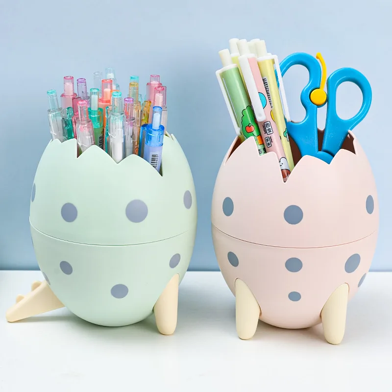 

Cute Dinosaur Egg Plastic Pen Holder Stand Office Desk Accessories Organizer Pencil Pot Container Stationery Storage Box Gifts