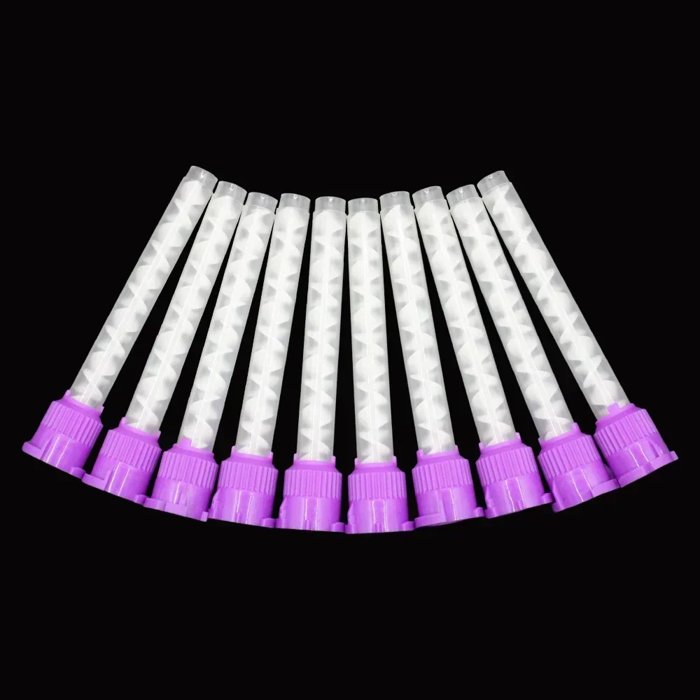 10/100pcs Dental Materials Dentistry Silicone Rubber Conveying Mixing Head Disposable Impression Nozzles Mixing Tips Mixing Tube