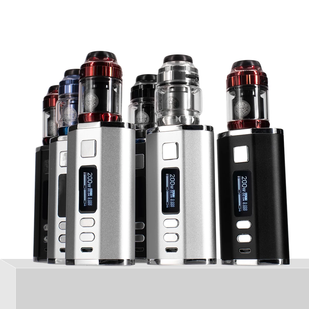200W Vape Box Mod elektronic cigarets Kit with Zeus X RTA Tank 3.5ml/4.5ml 25mm Atomizer Vapor 4400mah Battery LED Screen Mods