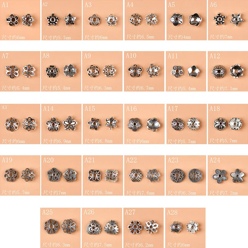 S925 الفضة حبة حامل الملحقات حبة واحدة DIY الخرز كريستال اليدوية صنع المجوهرات #3