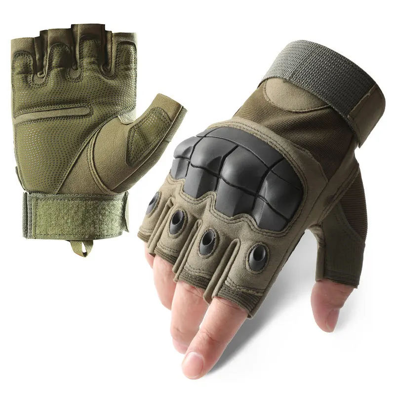 Summer Half Finger Tactical Gloves Men Reinforce Palm Protective Durable Anti-slip Military Hunting Cycling Fingerless Gloves