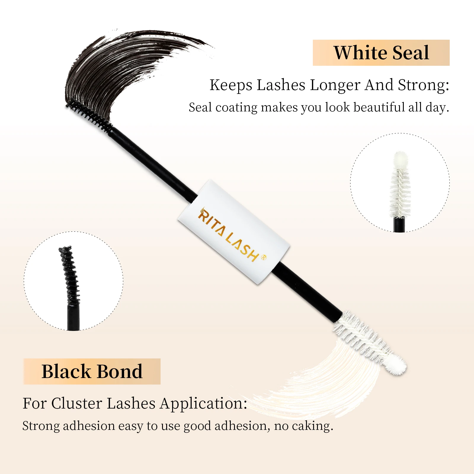 RITALASH 12ML Lash Bond & Overnight Sealer for Lash Clusters DIY Lash Extension Glue Lash Overnighter Black Lash Sealant 2 in 1