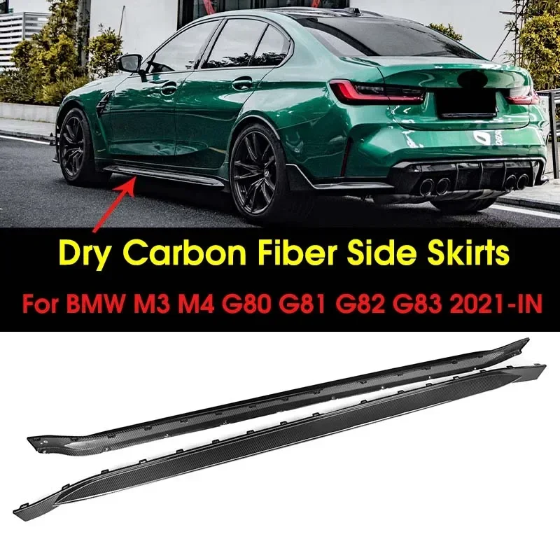 

Dry Carbon Fiber Side Skirts Extension Rocker OEM/MP Style Aprons Splitters Diffuser Wings For BMW G80 G82 G83 M3 M4 2021-IN