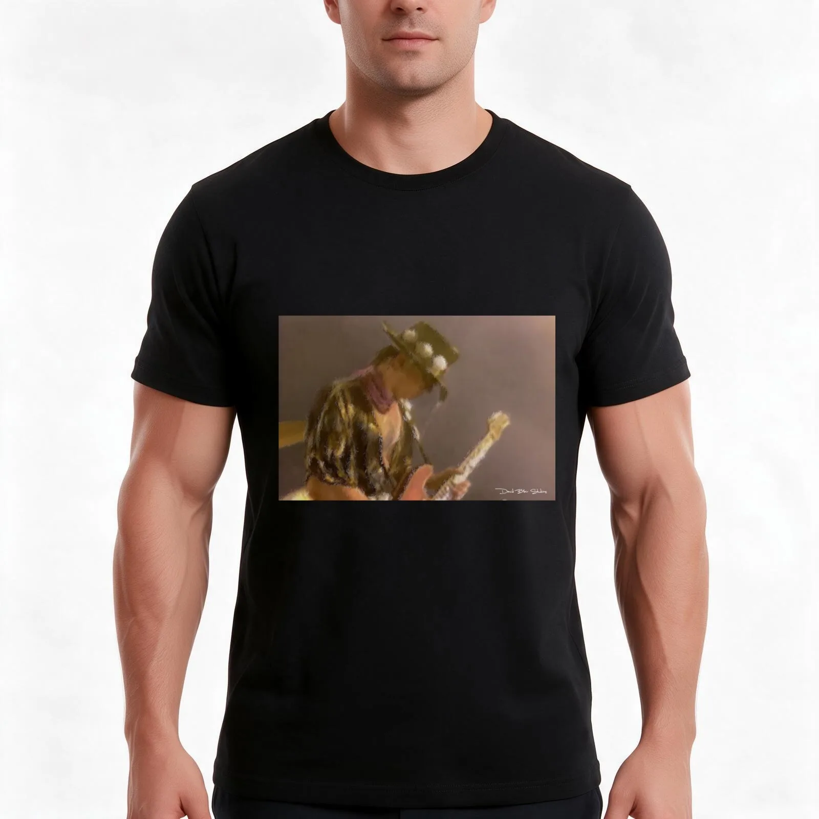 Stevie Ray Vaughan - Dedication T-Shirt, Summer Casual Cotton Tee, Oversized Streetwear Tops, Vintage Graphic Print, 100% Cotton