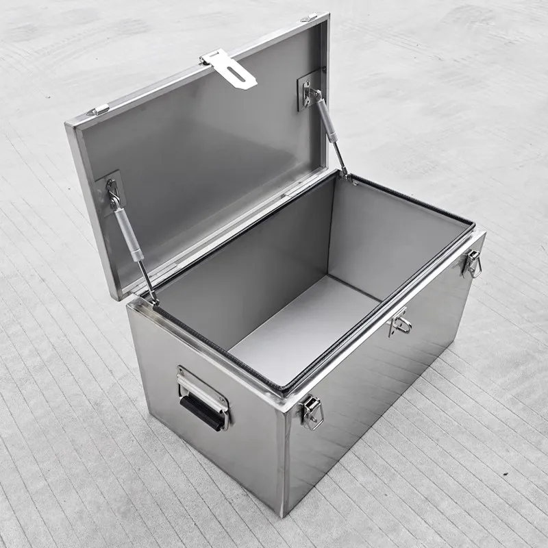 Stainless Steel Toolbox Industrial Grade Storage Case Professional Large Capacity Rectangular Tools Box Hardware Tools Organizer