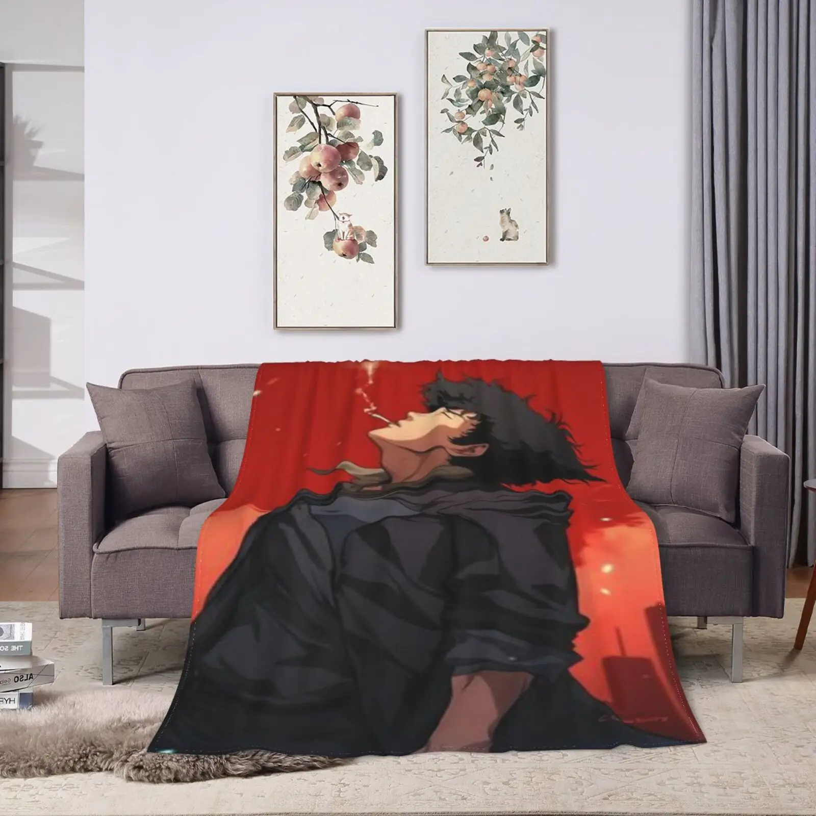 Coperta in flanella Anime Cowboy Bebop Coperta con stampa super morbida e confortevole Leggera quattro stagioni per divano letto del soggiorno