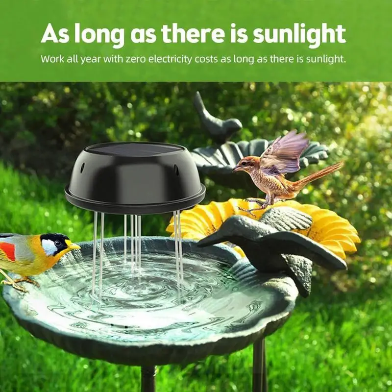 Solar Bird Bath Fountains 0.5W Water Agitator Bubbler Pond Fountains Garden Pumps Round Shaped Bubbler Pool Decoration