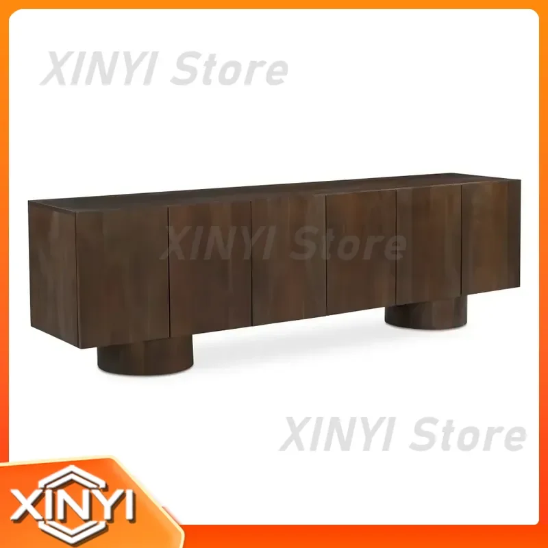 Hot Selling Customized Industrial Wooden TV Cabinet with 3 Storage Compartments Versatile Furniture for Living Room Hall