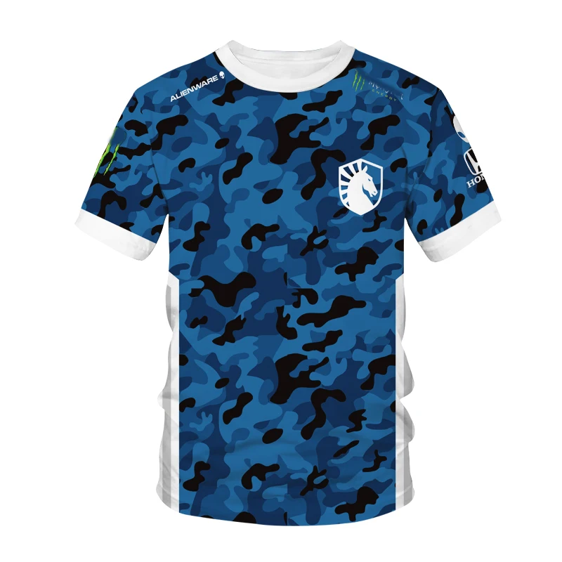 

Men's Summer Sports T-shirt Gaming T-shirt CSGO League of Legends LOL E-sports LCS Short Sleeve Liquid Team Uniform