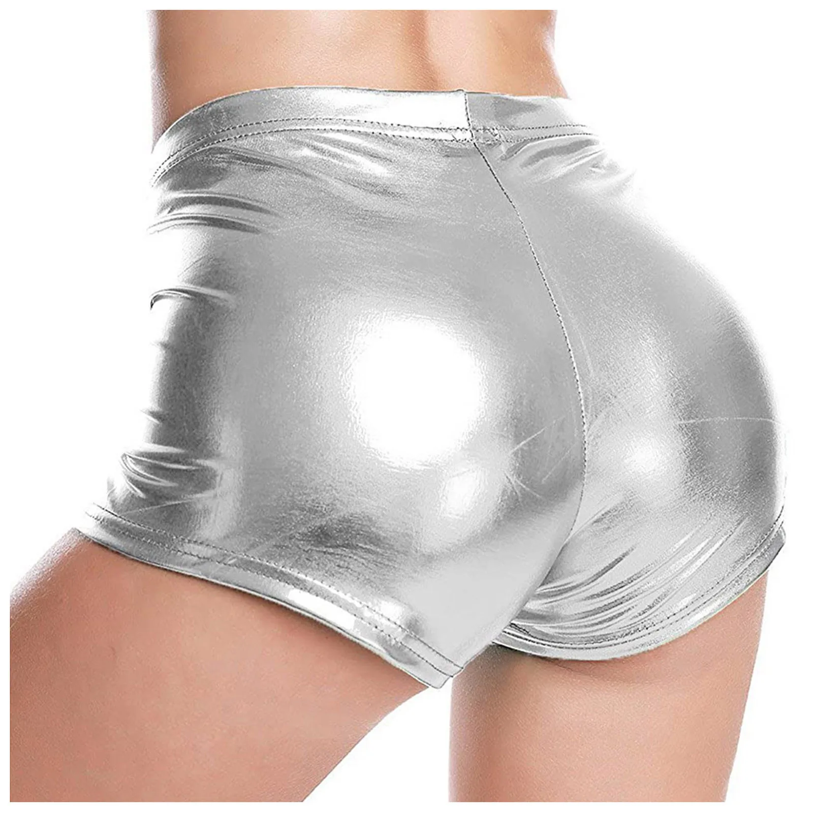 Sexy Glossy PU Leather Tight Shorts Women's Ladies Bright Surface Leather Tight Short Pants Fashionable Base Layer Trousers
