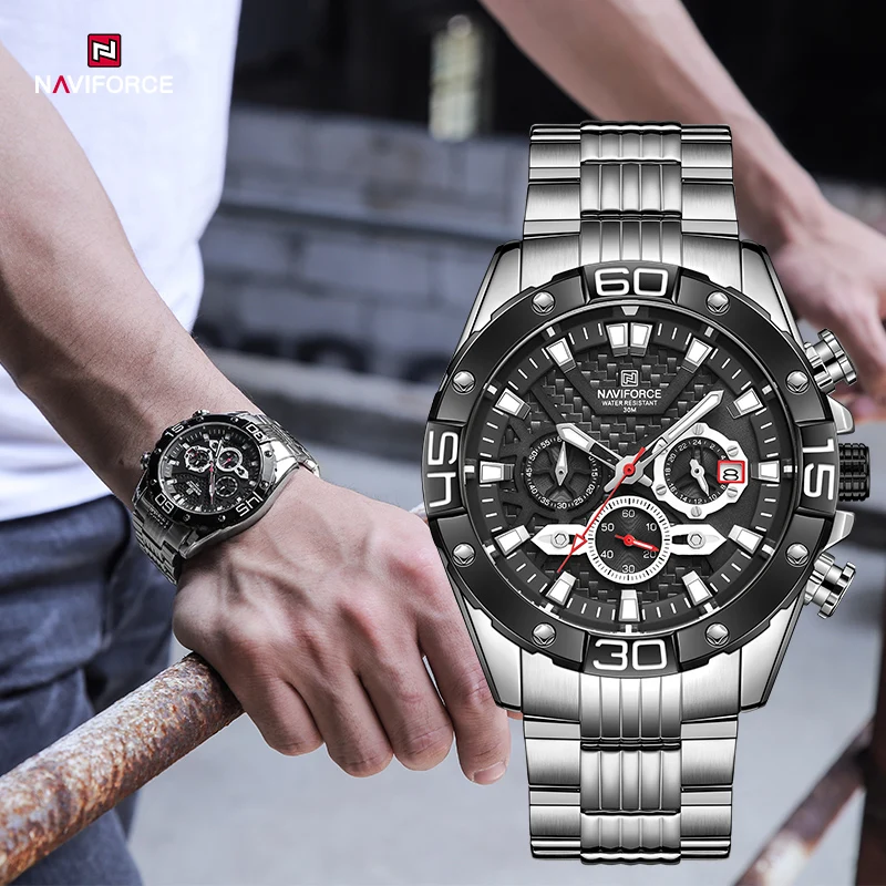 relógios de moda para hombre, reloj de cuarzo clásico Original de lujo, cronógrafo analógico, reloj de pulsera deportivo de acero resistente al agua