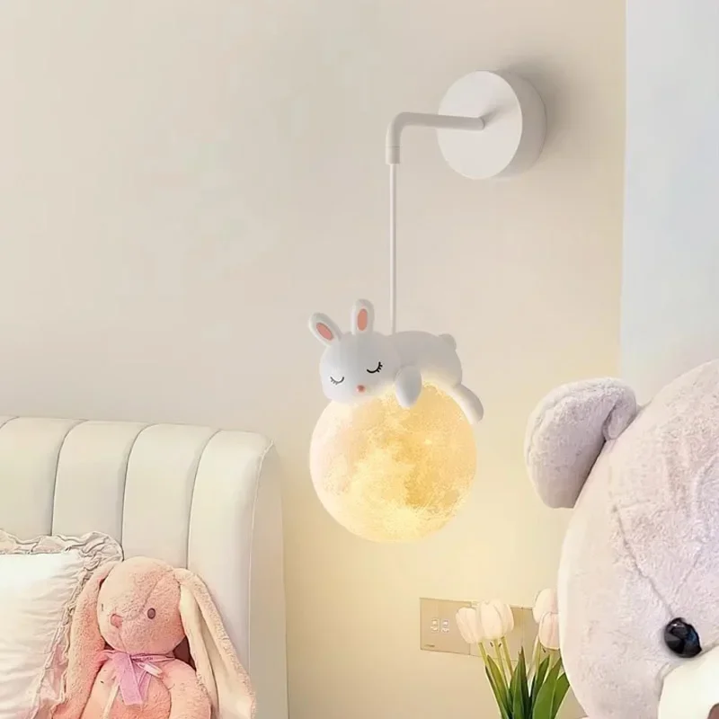 Modern LED Wall Lamp Creative Moon Light For Bedroom Bedside Children\'s Room Background Wall Indoor Home Decorative Illumination