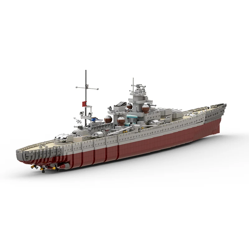 MOC KMS Gneisenau Battlecruiser Germany Military Aircraft Carrier Building Blocks Set Battleship Bricks MOC-15423 Toy Kid Gifts