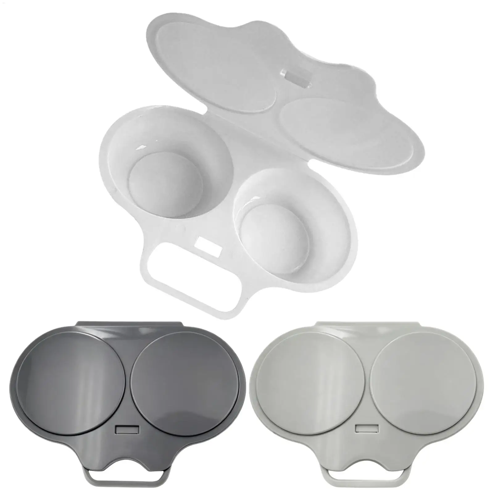 Microwave Egg Cooker 2-Cavity Hard Boiled Egg Maker Save Time Egg Steamer for Corn Cake Fried Eggs Sandwich