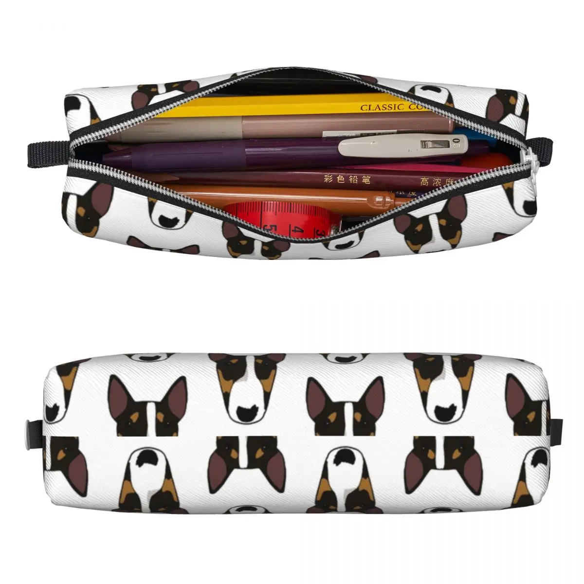 Floyd Bull Terrier Dog Pencil Cases Cute Pen Box Bag Student Large Storage School Supplies Cosmetic Pencil Pouch